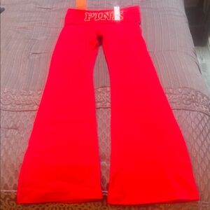 PINK Victoria's Secret Red Flared Leggings NWT